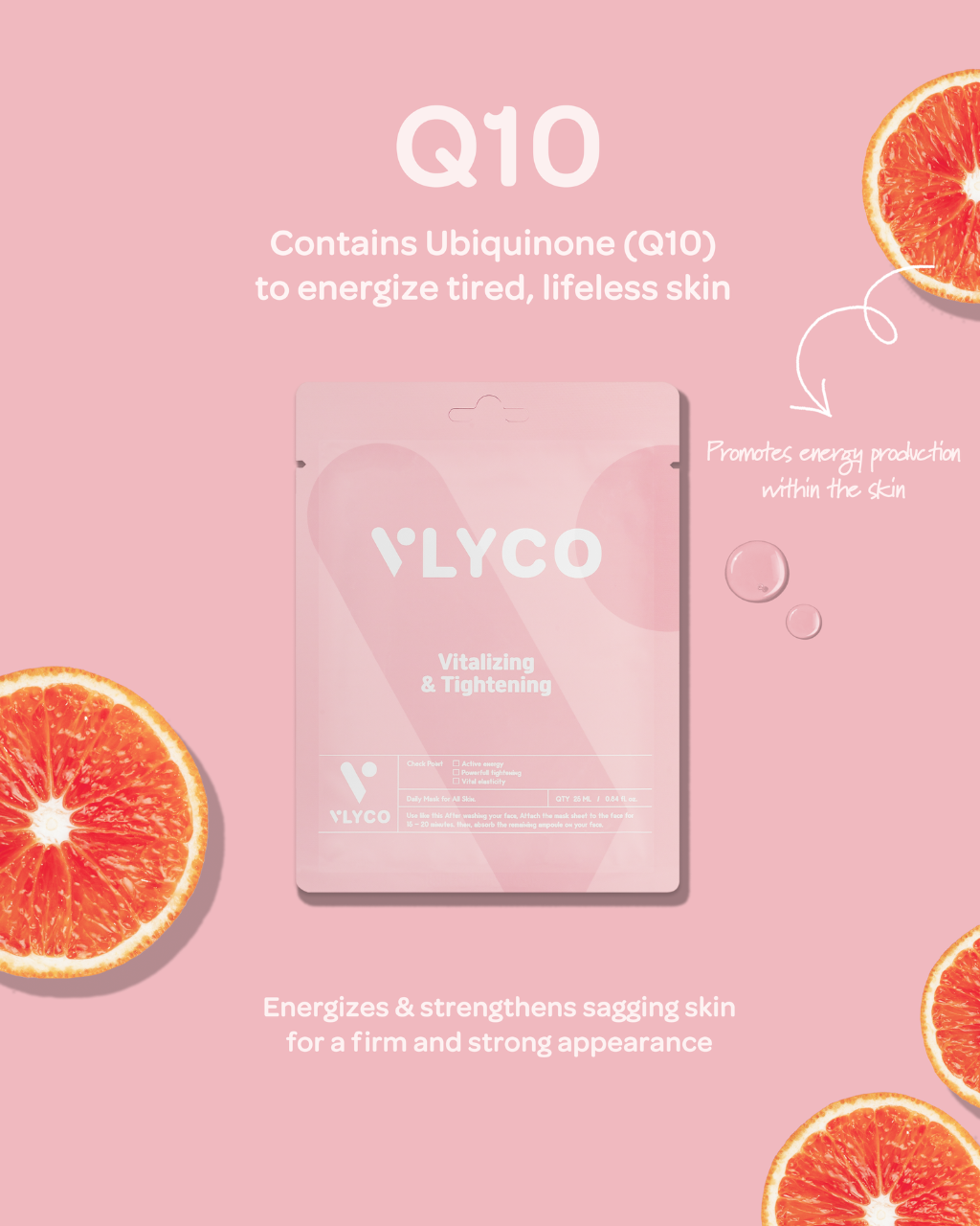 Q10 Face Sheet Mask by VLYCO - Korean Skincare.